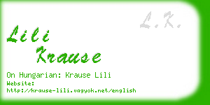lili krause business card